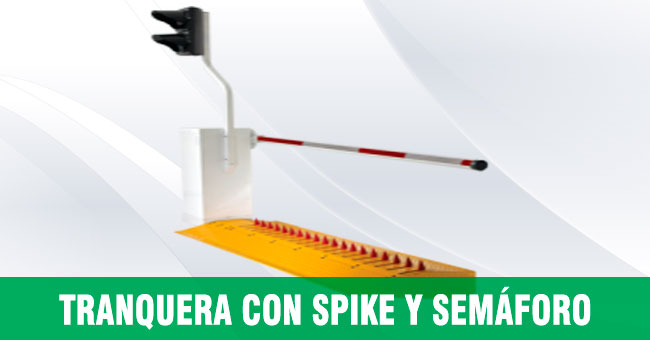 tranquera con spike y semaforo control de acceso vehicula galton systems venta camaras de seguridad surco lima peru